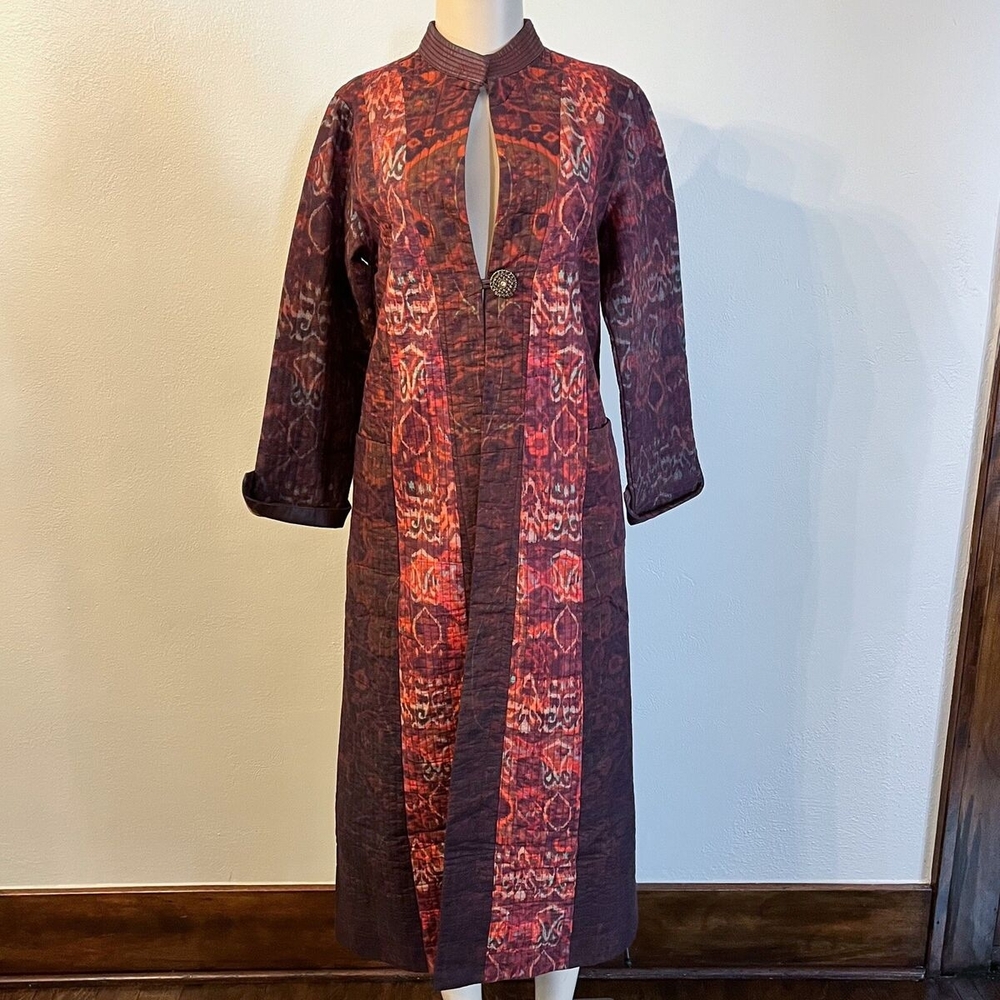 Soft Surroundings Red and Orange Trench Coat with Elegant Silhouette - Picture 4 of 4